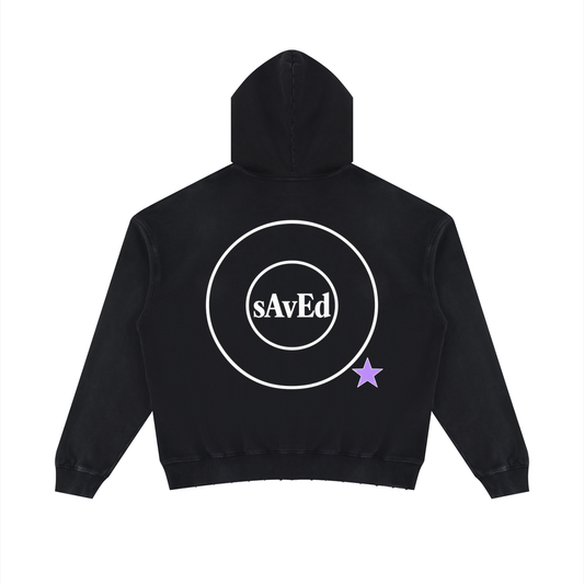 Unisex Mineral Wash Distressed Hoodie