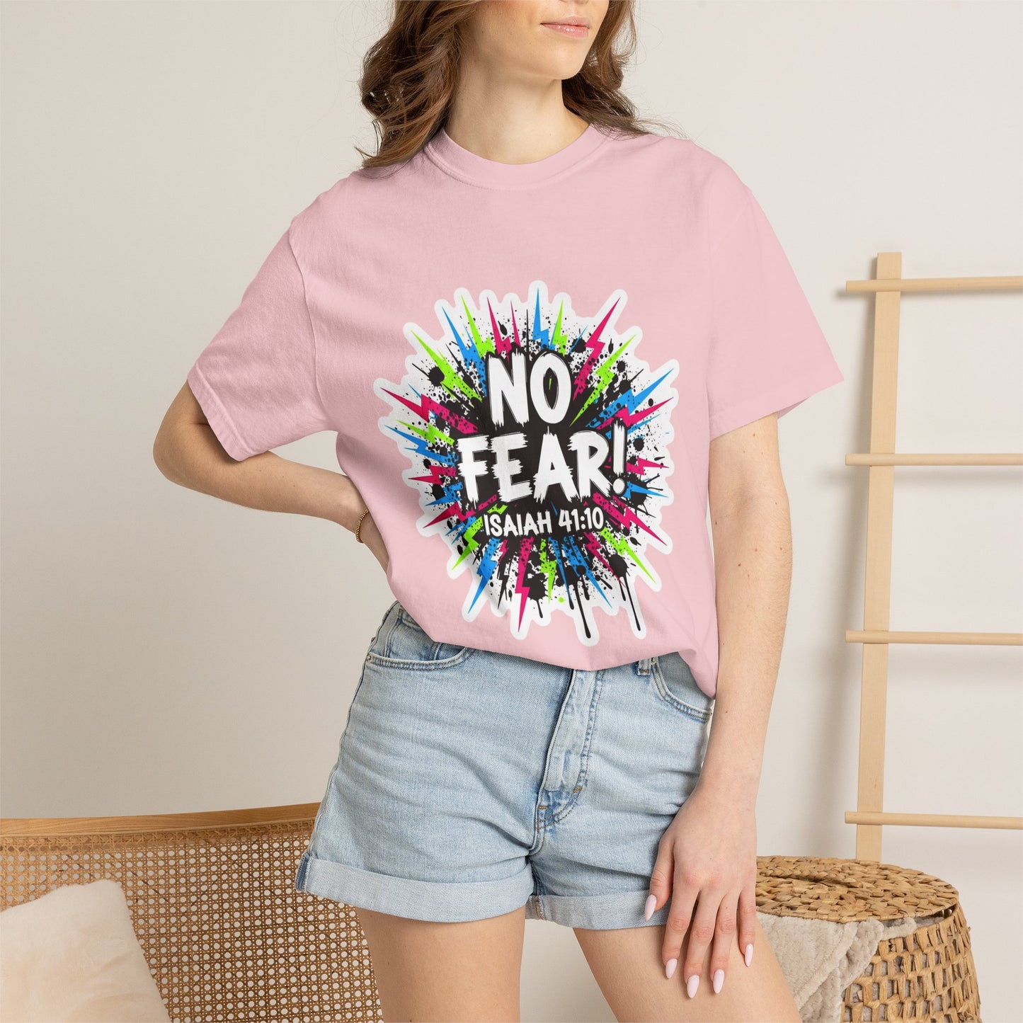 No Fear! Isaiah 41:10 Christian T-Shirt — Colorful Faith Graphic Tee