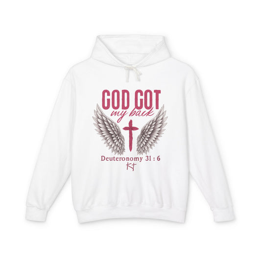 God Got My Back Hoodie — Christian Faith Hoodie with Wings & Deuteronomy 31:6