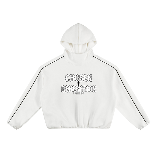 Unisex Boxy Piping Fleece Hoodie
