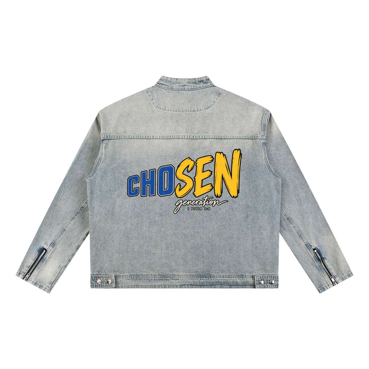 Vintage Wash Zip Denim Jacket