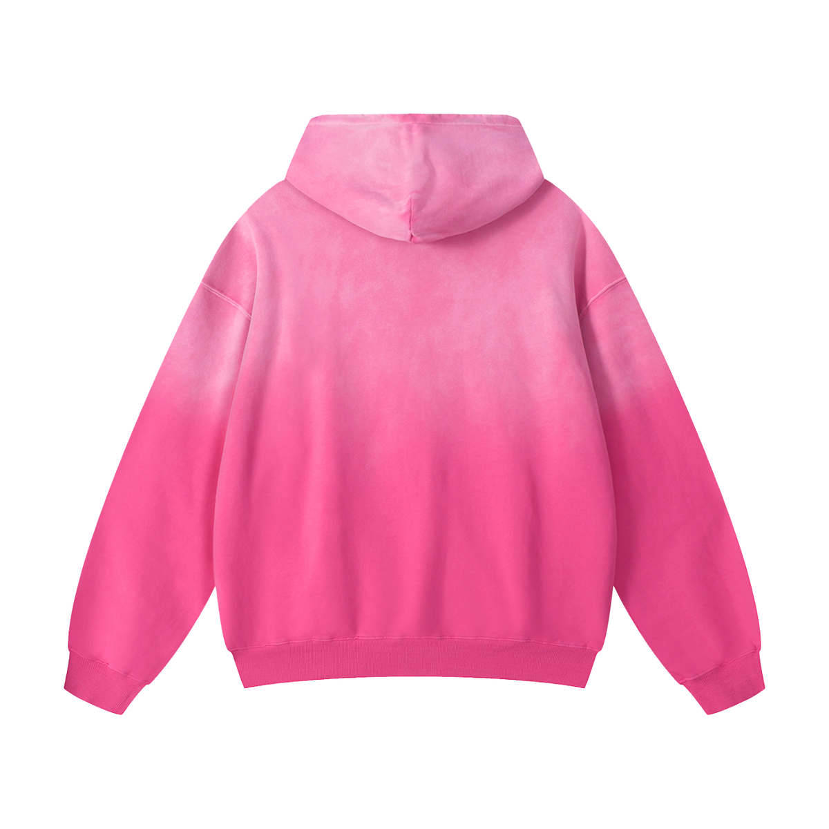 ODMPOD Heavyweight Sunfade oversized hoodie in pink gradient, back view