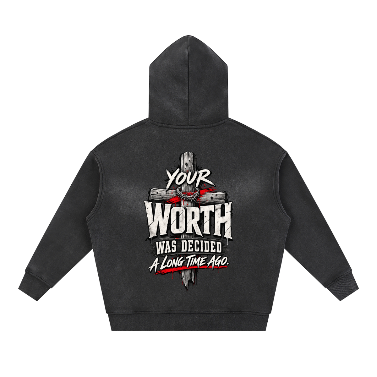 Sunfade Two-Way Zip Boxy Fleece Hoodie – Christian Streetwear