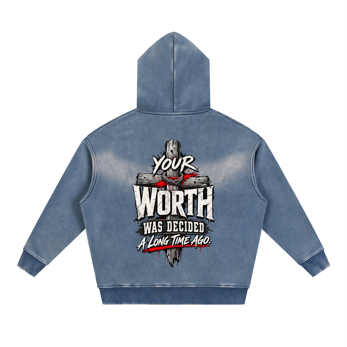 Sunfade Two-Way Zip Boxy Fleece Hoodie – Christian Streetwear