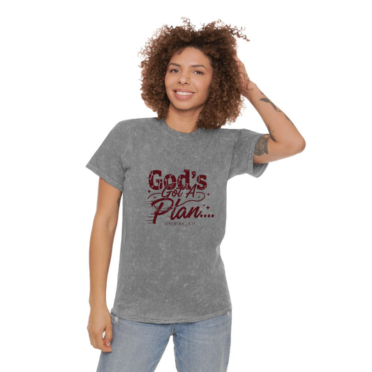 God's Got a Plan Mineral Wash T-Shirt — Faith Inspirational Christian Tee