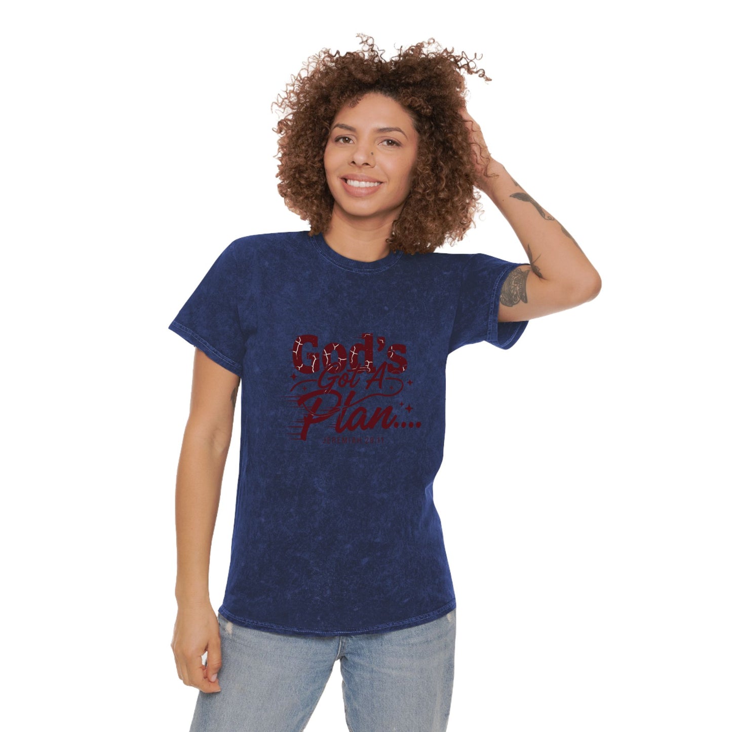 God's Got a Plan Mineral Wash T-Shirt — Faith Inspirational Christian Tee