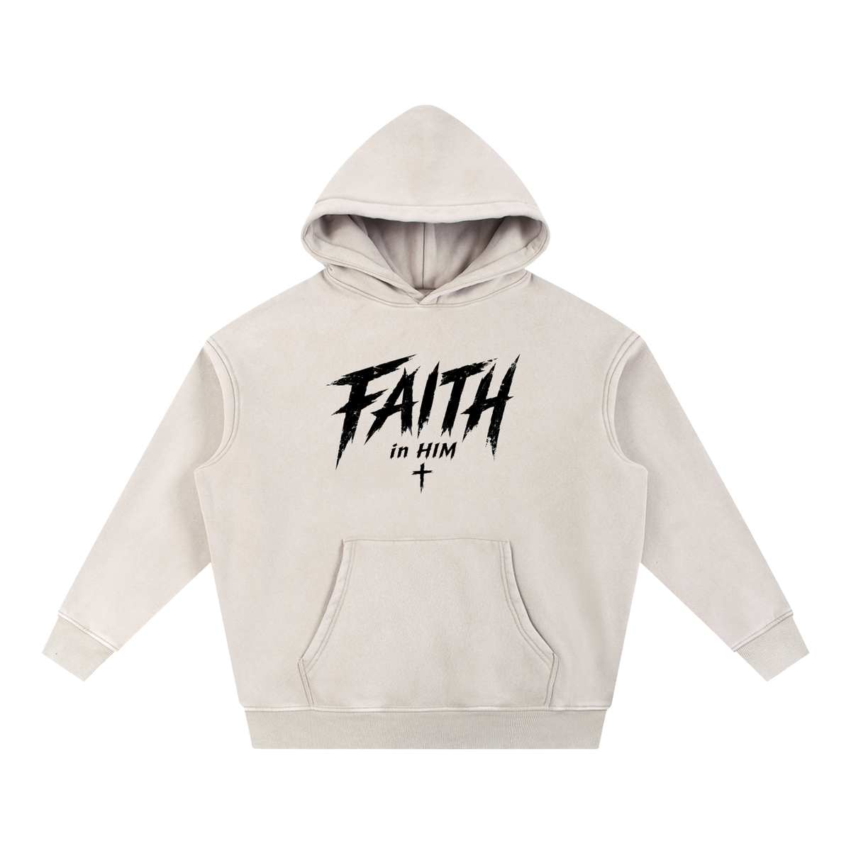 Faith in Him Snow Wash Fleece Hoodie | Christian Streetwear | Kingdom Threads