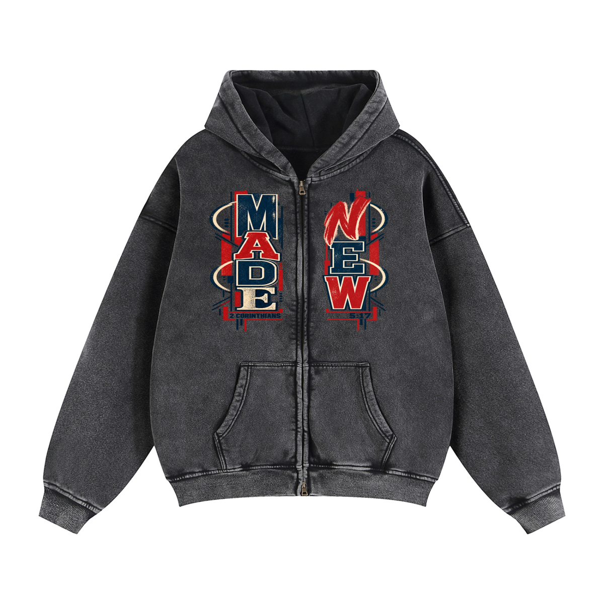 Zip-Through Boxy Fleece Hoodie