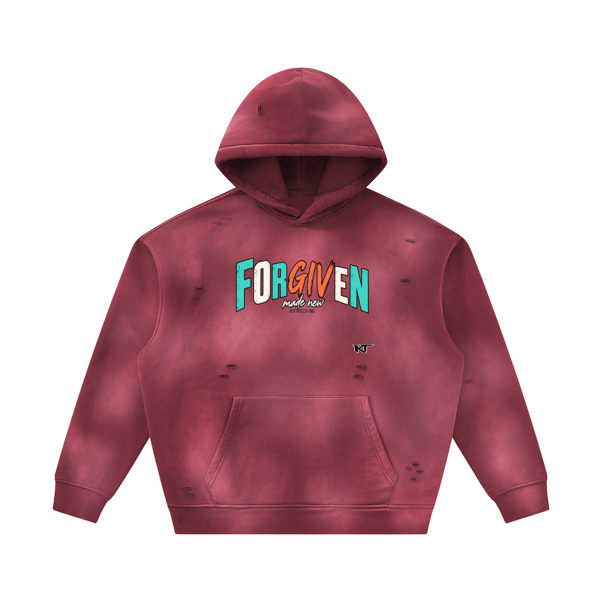 But GOD Sunfade Frayed Fleece Hoodie | Christian Streetwear | Kingdom Threads