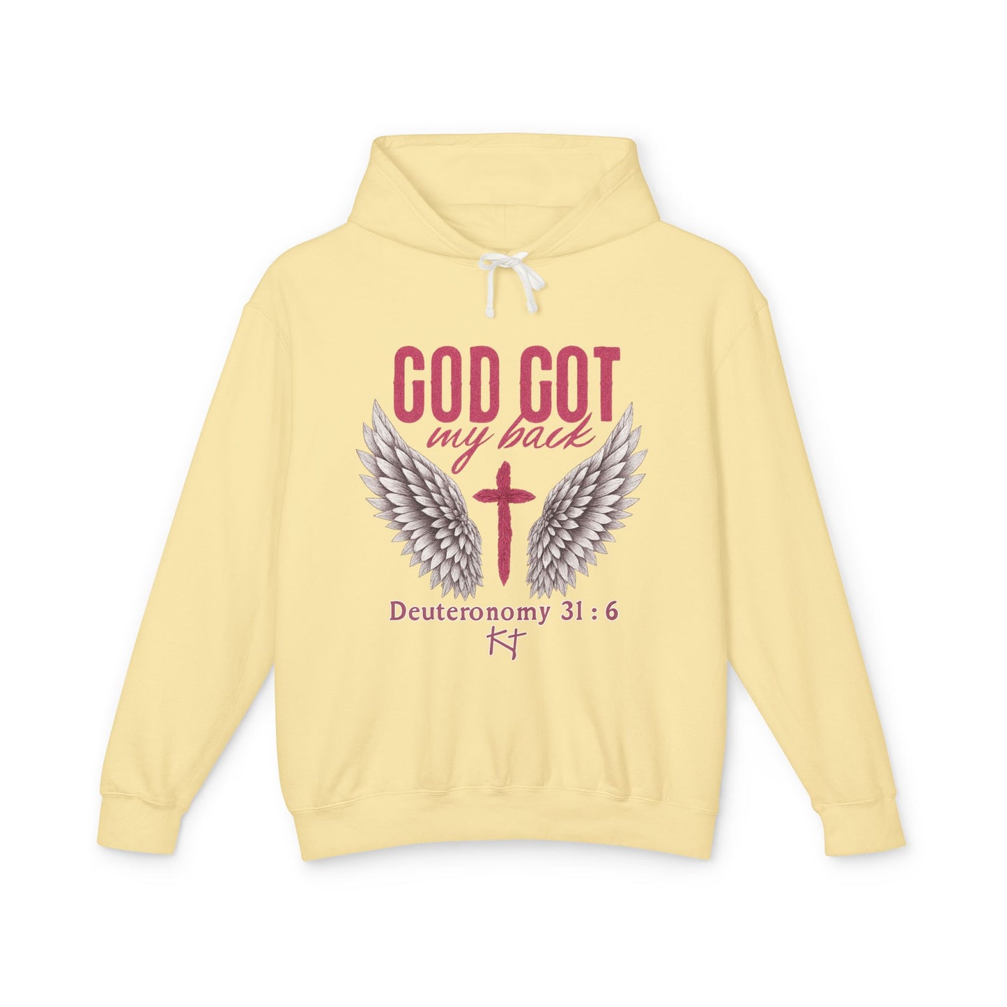 God Got My Back Hoodie — Christian Faith Hoodie with Wings & Deuteronomy 31:6