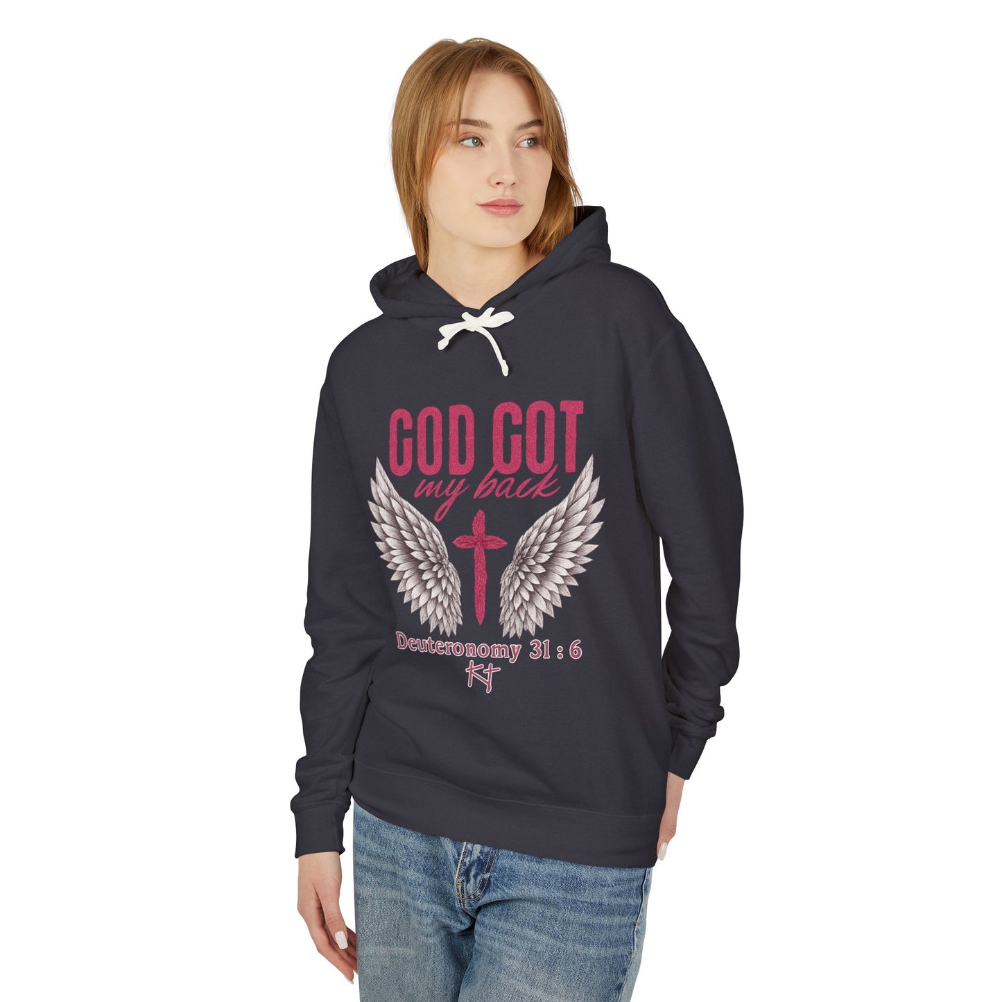 God Got My Back Hoodie — Christian Faith Hoodie with Wings & Deuteronomy 31:6