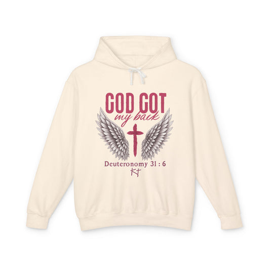 God Got My Back Hoodie — Christian Faith Hoodie with Wings & Deuteronomy 31:6