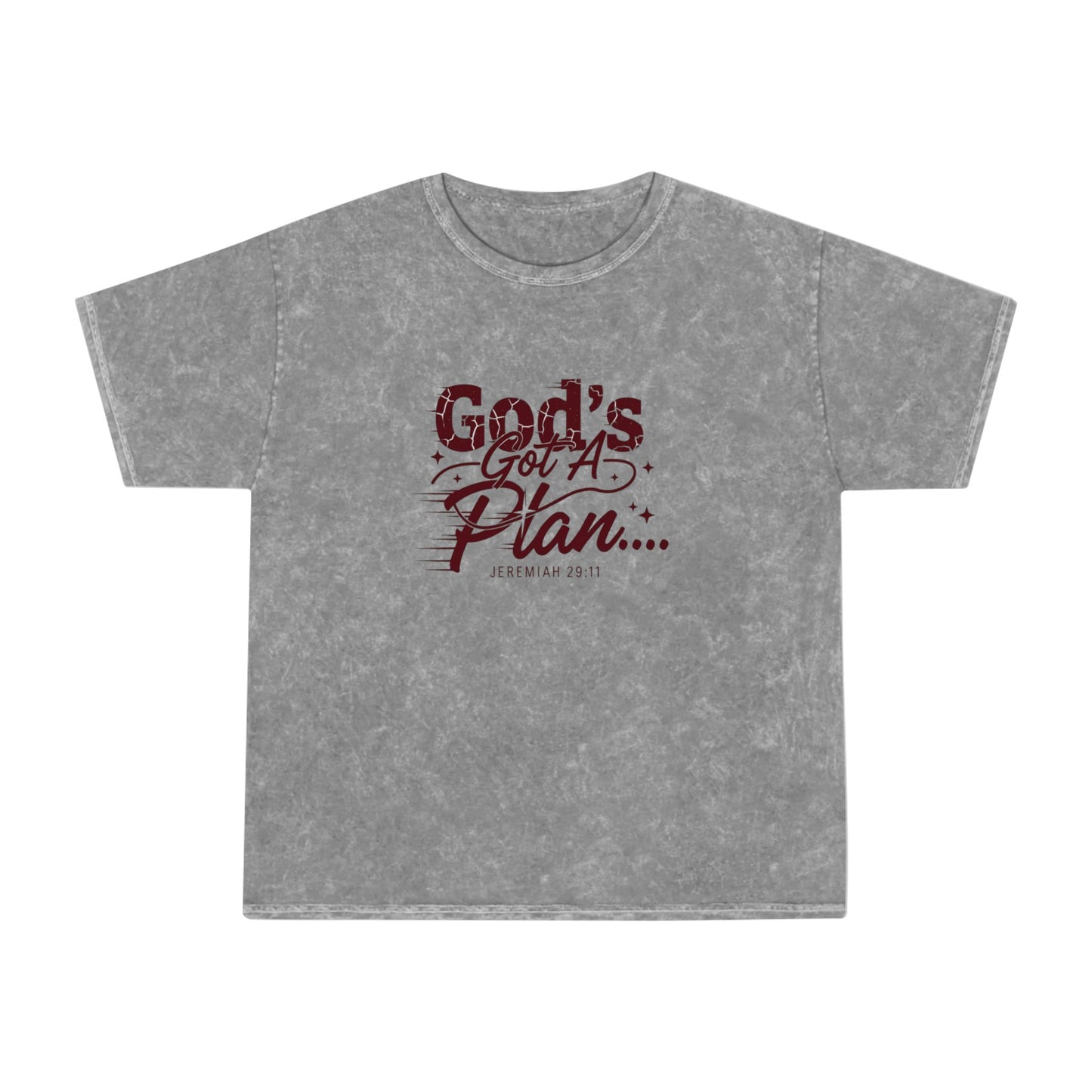 God's Got a Plan Mineral Wash T-Shirt — Faith Inspirational Christian Tee