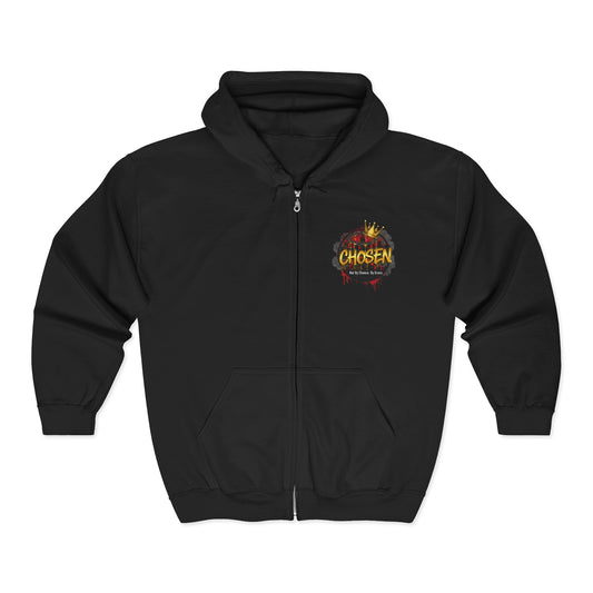 Chosen Crown Zip Hoodie — Inspirational Christian Graphic Full‑Zip Sweatshirt