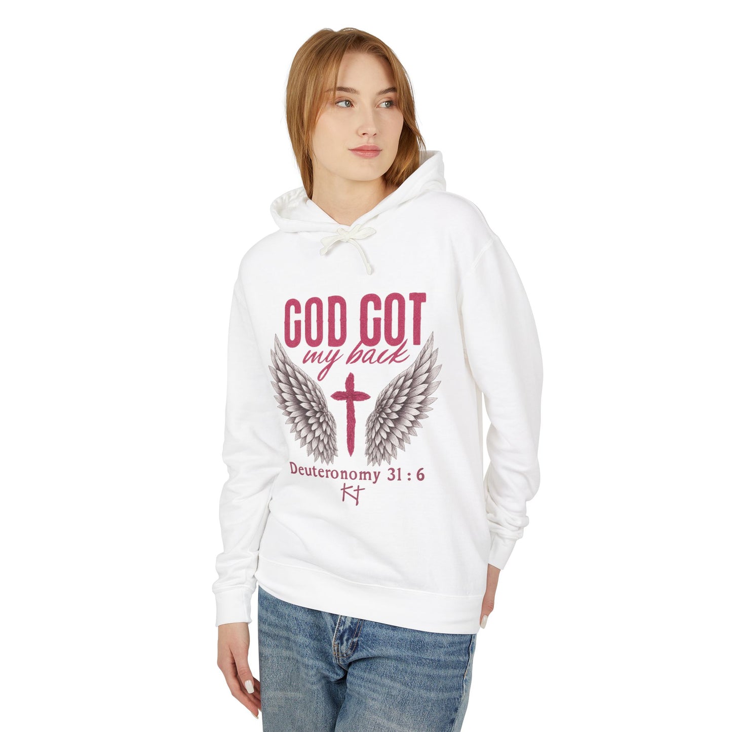 God Got My Back Hoodie — Christian Faith Hoodie with Wings & Deuteronomy 31:6