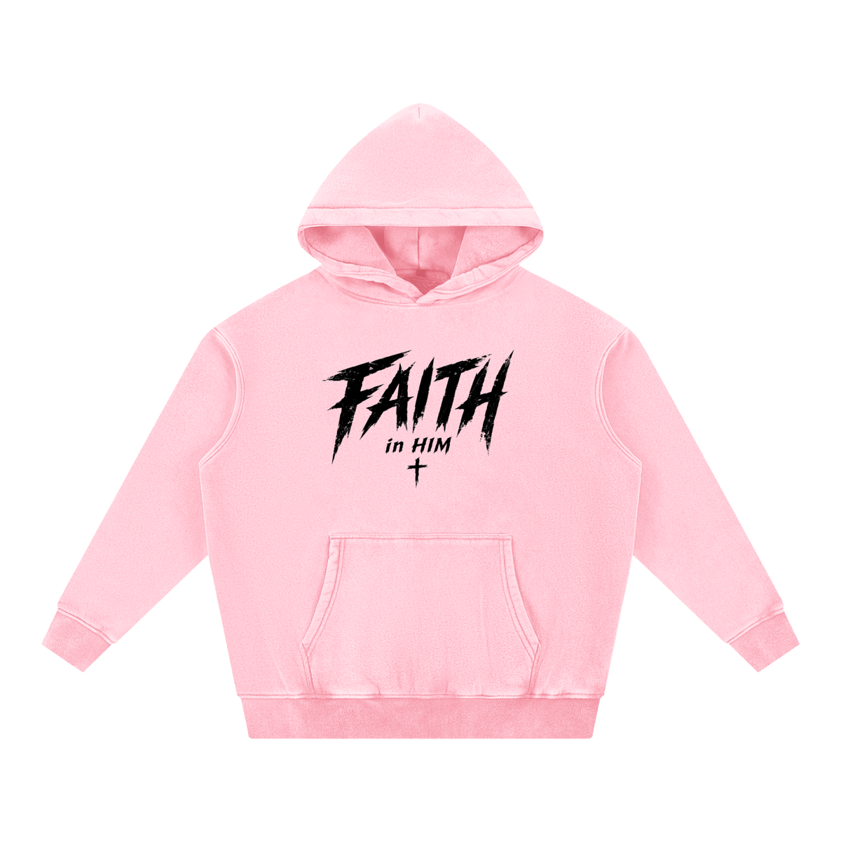 Faith in Him Snow Wash Fleece Hoodie | Christian Streetwear | Kingdom Threads