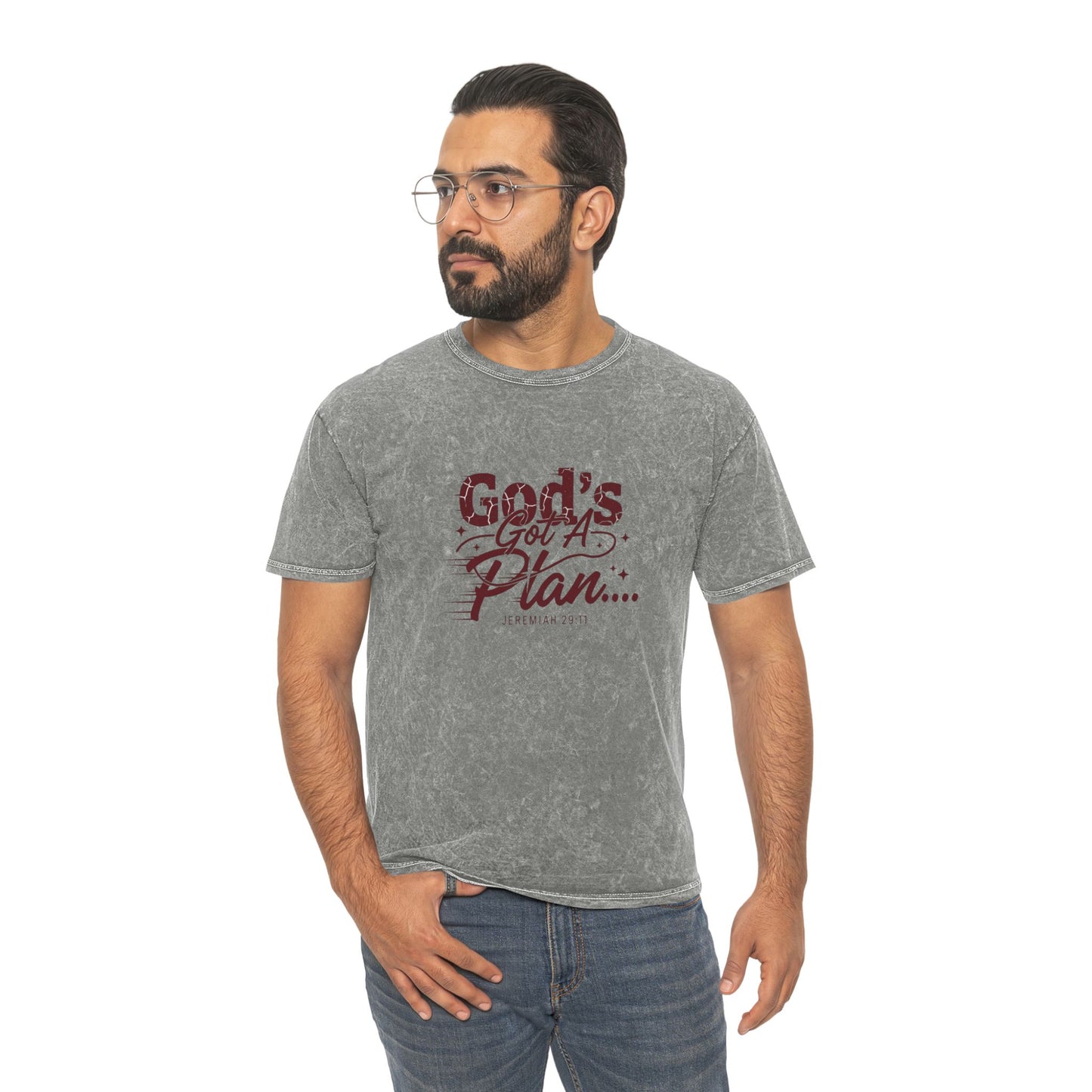 God's Got a Plan Mineral Wash T-Shirt — Faith Inspirational Christian Tee
