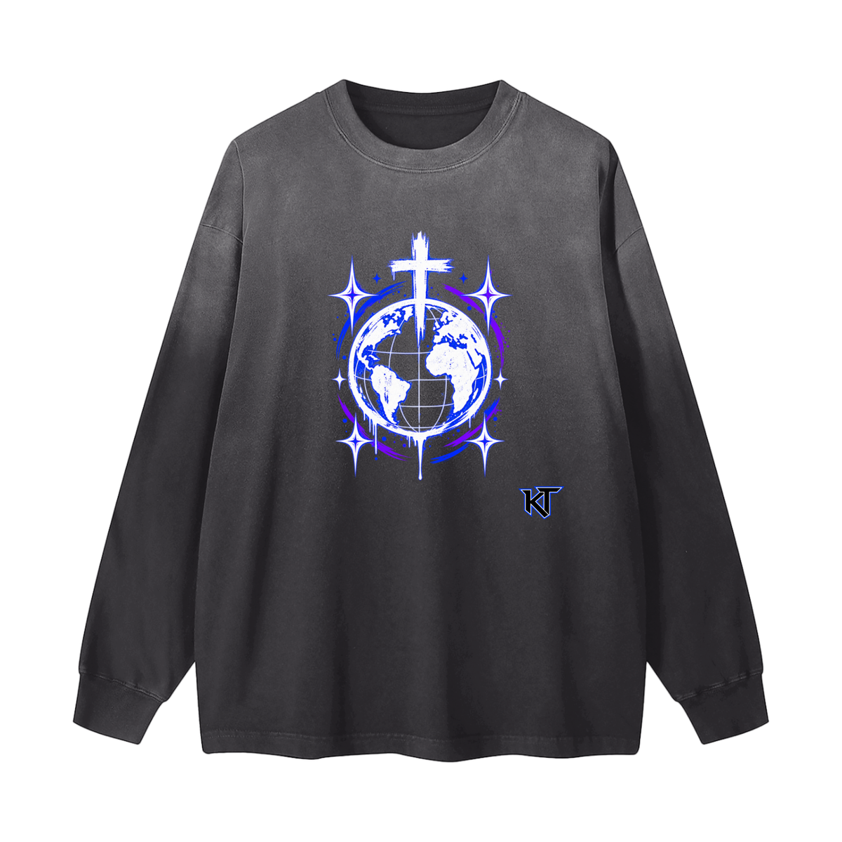 Gradient Washed Long Sleeve T-Shirt