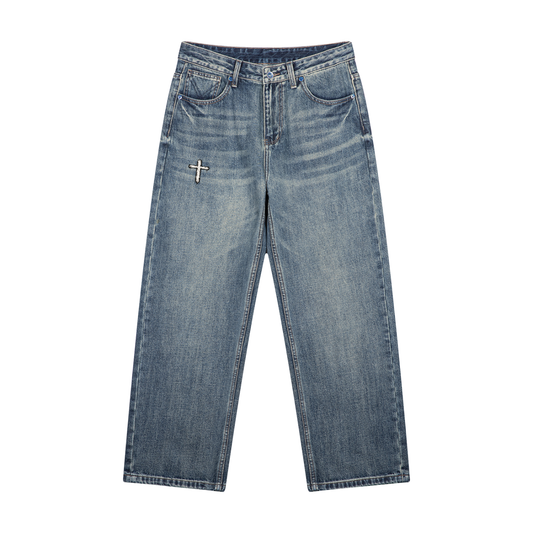 Men's Vintage Wash Straight Leg Denim Jeans | Kingdom Threads