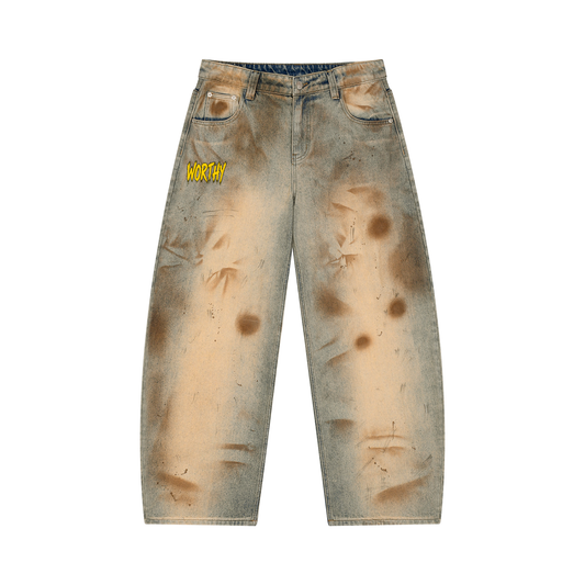 Men’s Vintage Wash Barrel Leg Jeans