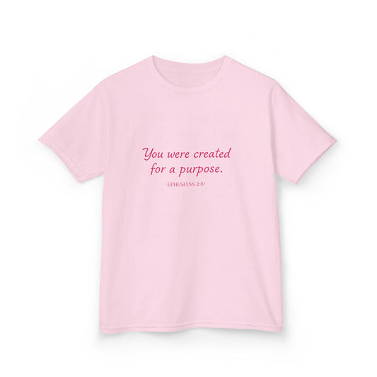 Kids Tee — "You Were Created for a Purpose" Inspirational Christian Shirt