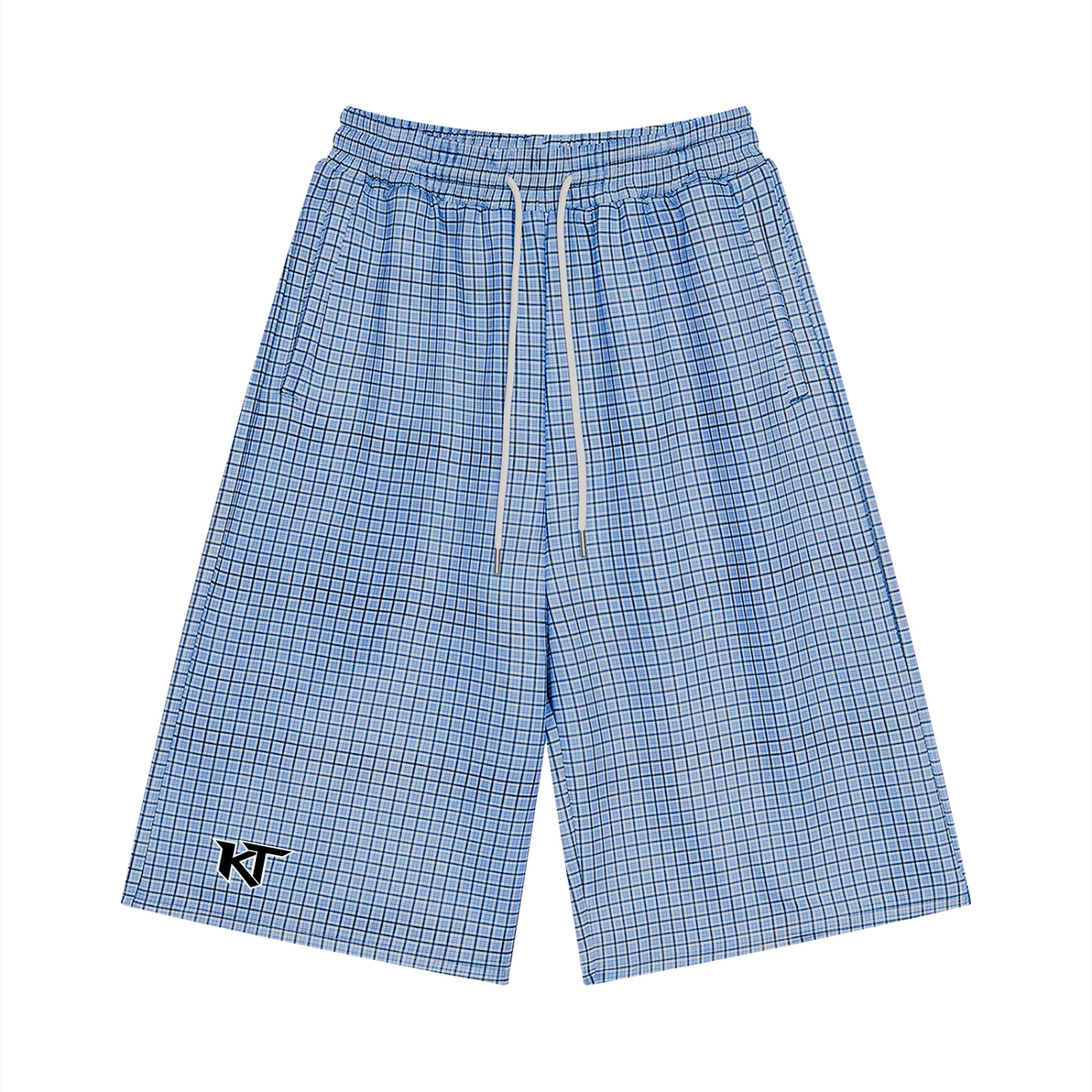 Kingdom Threads Plaid Drawstring Shorts – Unisex Loose Crop Fit