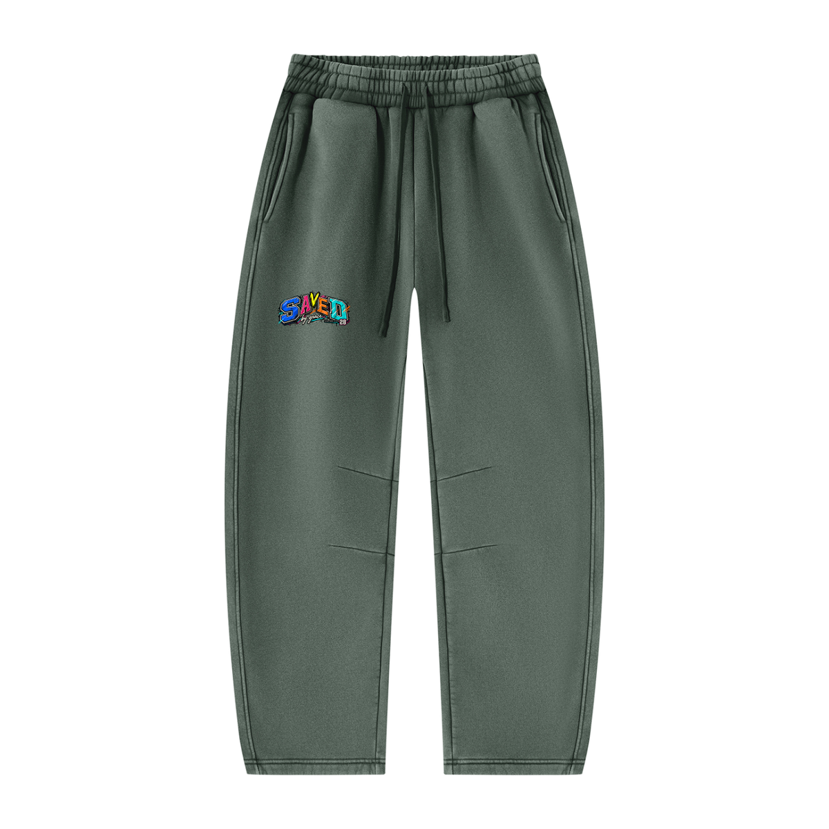 Unisex Vintage Wash Barrel Leg Fleece Sweatpants