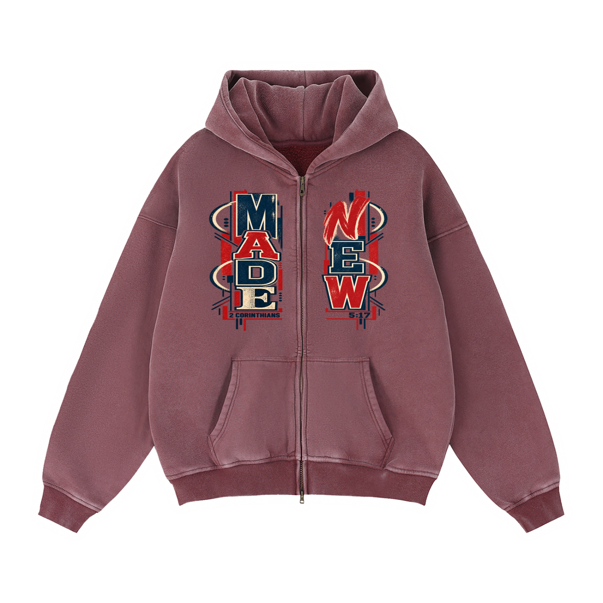 Zip-Through Boxy Fleece Hoodie