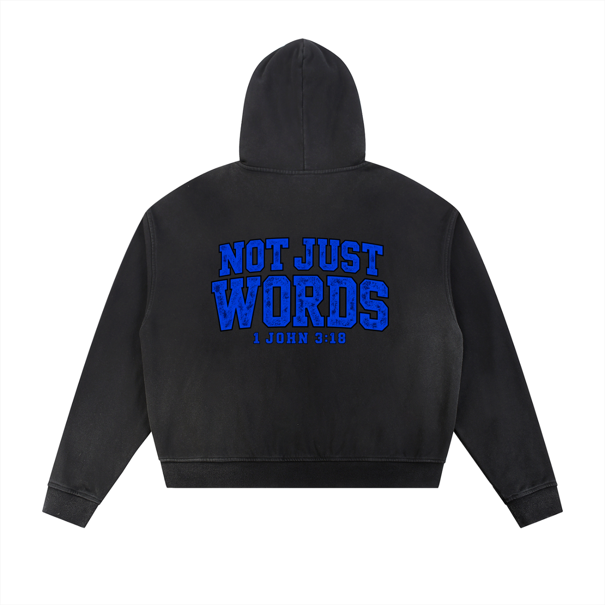 Cross Sun Fade Frayed Raw Edge Zip Hoodie | Christian Streetwear | Kingdom Threads