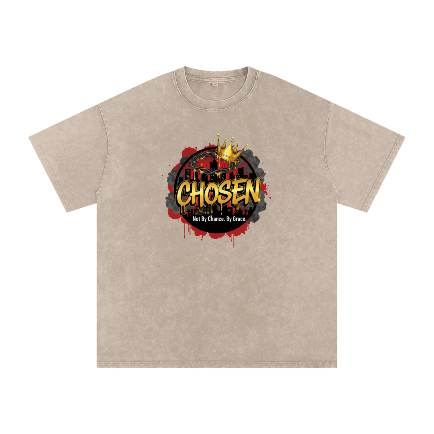 Snow Washed Oversized Cotton T-Shirt Chosen
