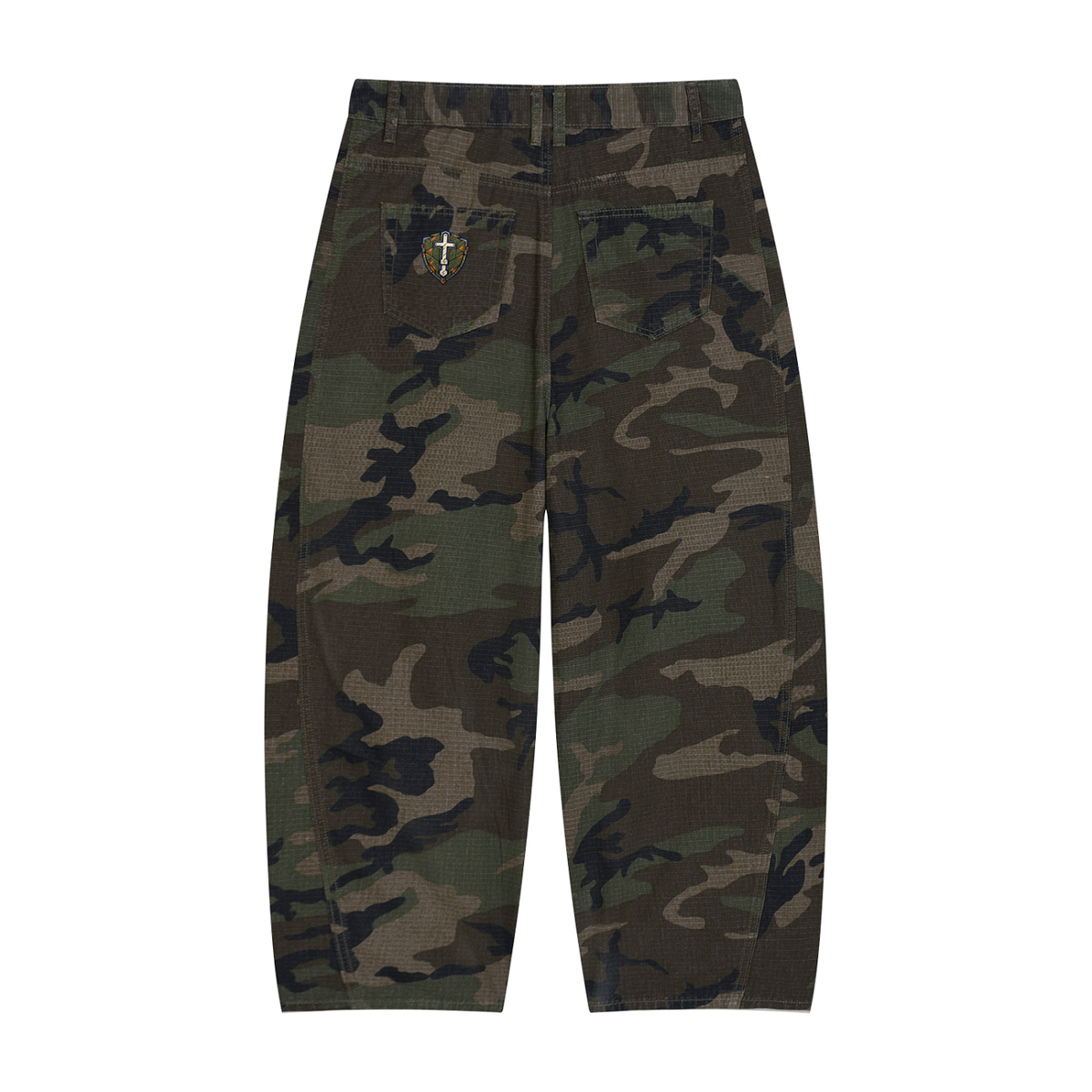 Men’s Camo Barrel Leg Cargo Pants
