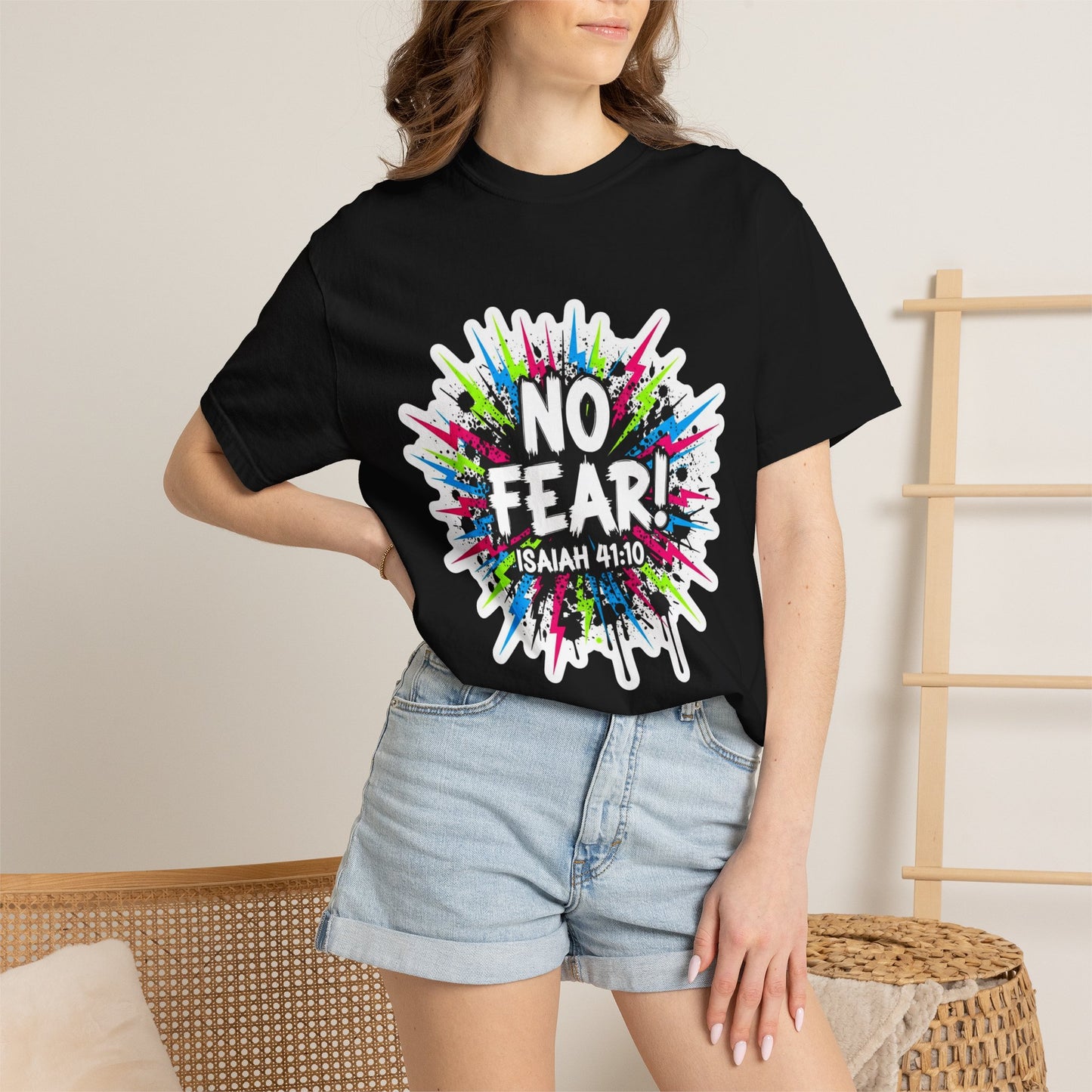 No Fear! Isaiah 41:10 Christian T-Shirt — Colorful Faith Graphic Tee