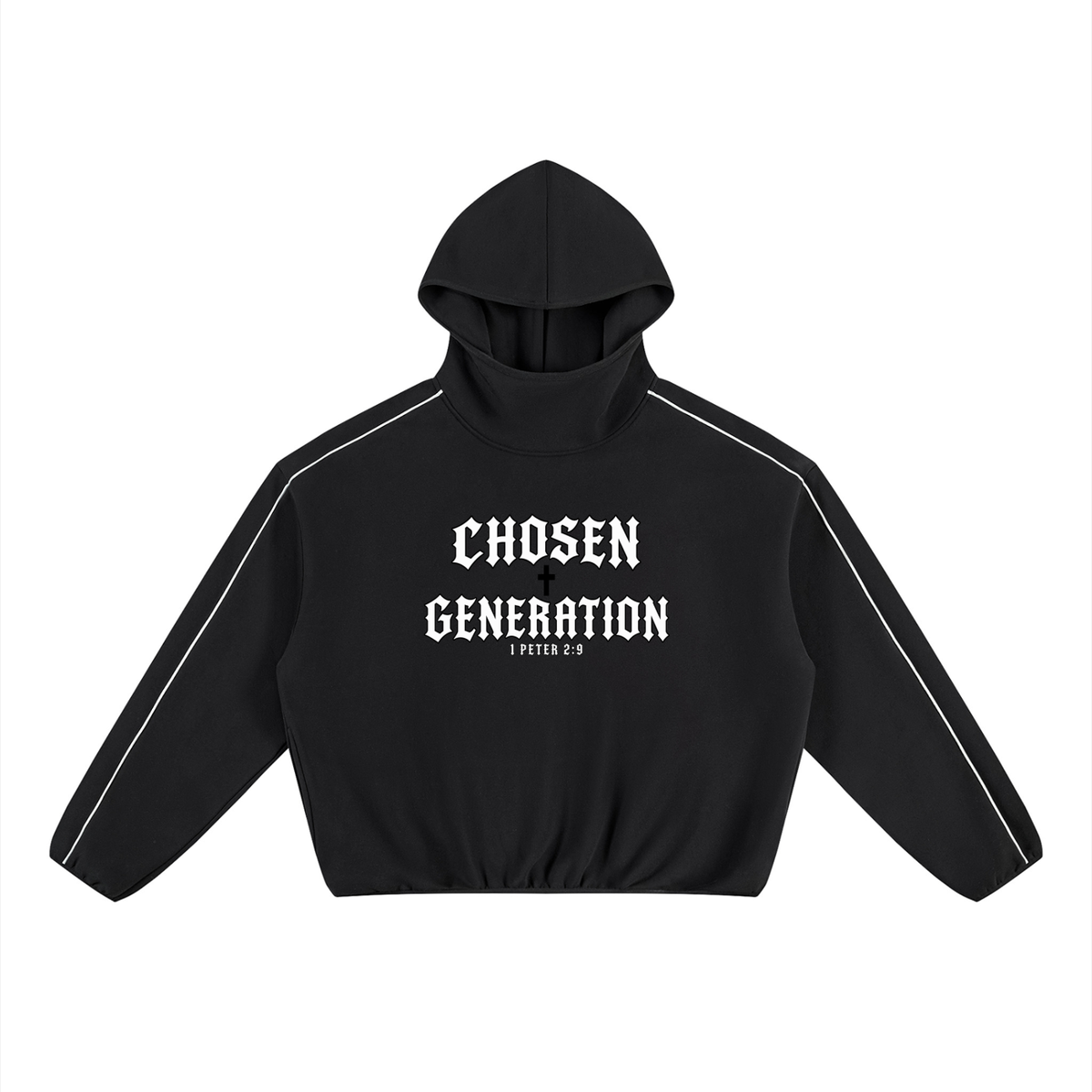 Unisex Boxy Piping Fleece Hoodie