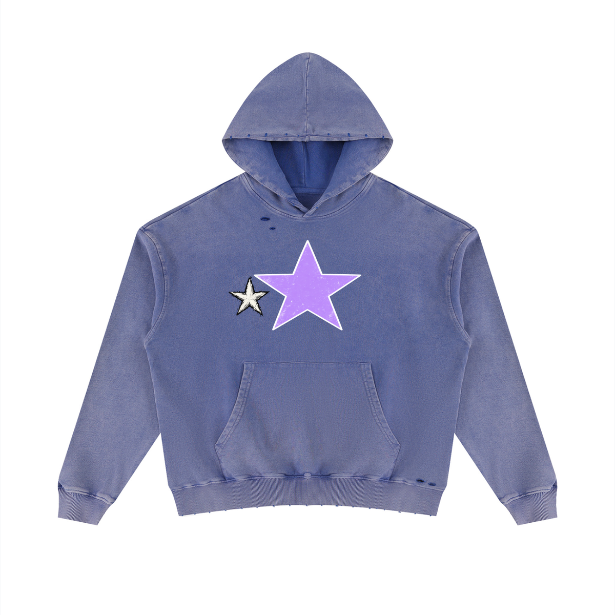Unisex Mineral Wash Distressed Hoodie