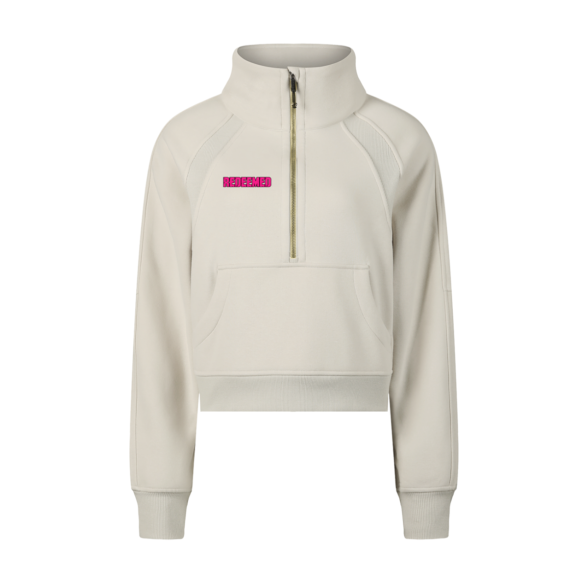 Cropped Half-Zip Sweatshirt