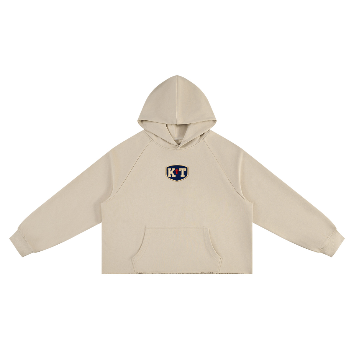 Unisex Vintage Wash Raw Edge Boxy Hoodie