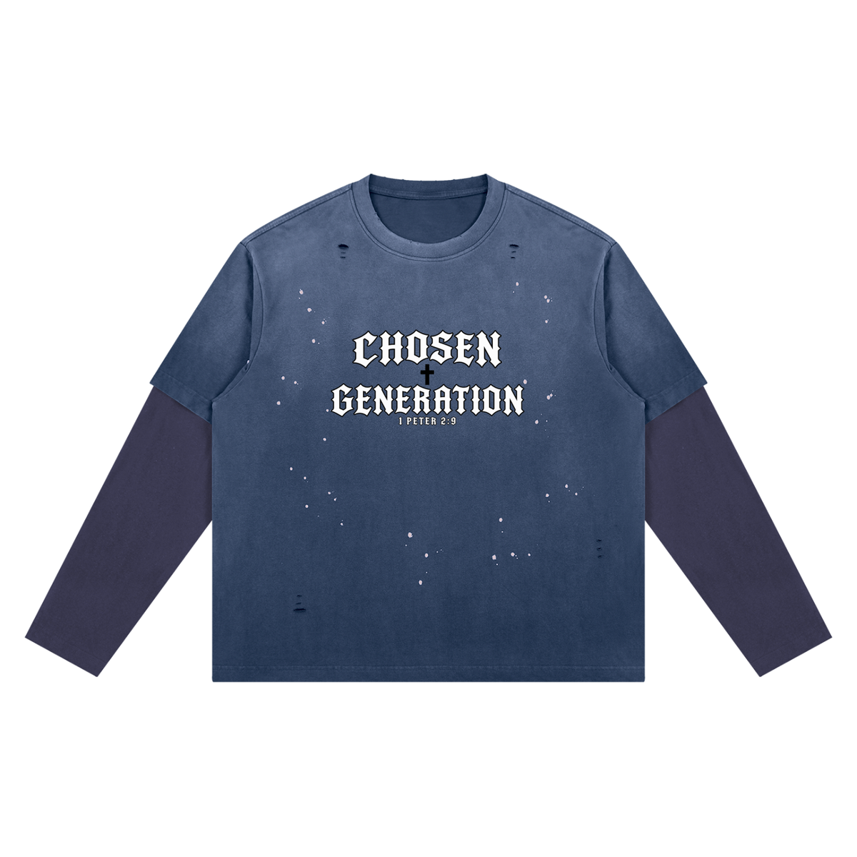 Unisex Vintage Wash Distressed Layer T-Shirt