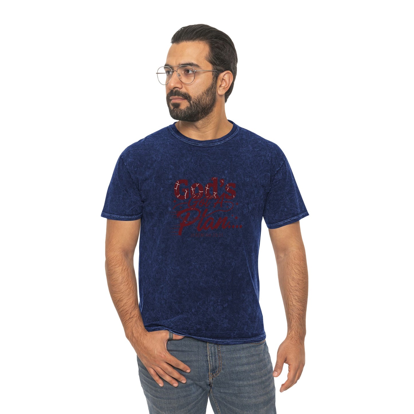 God's Got a Plan Mineral Wash T-Shirt — Faith Inspirational Christian Tee