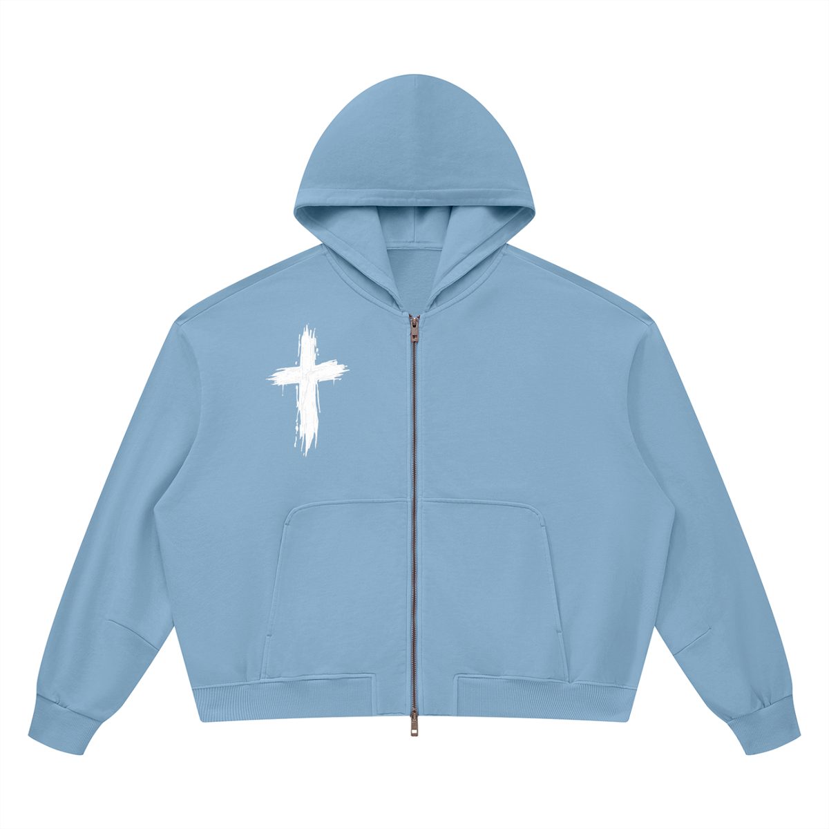 Unisex Vintage Wash Boxy Full Zip Hoodie