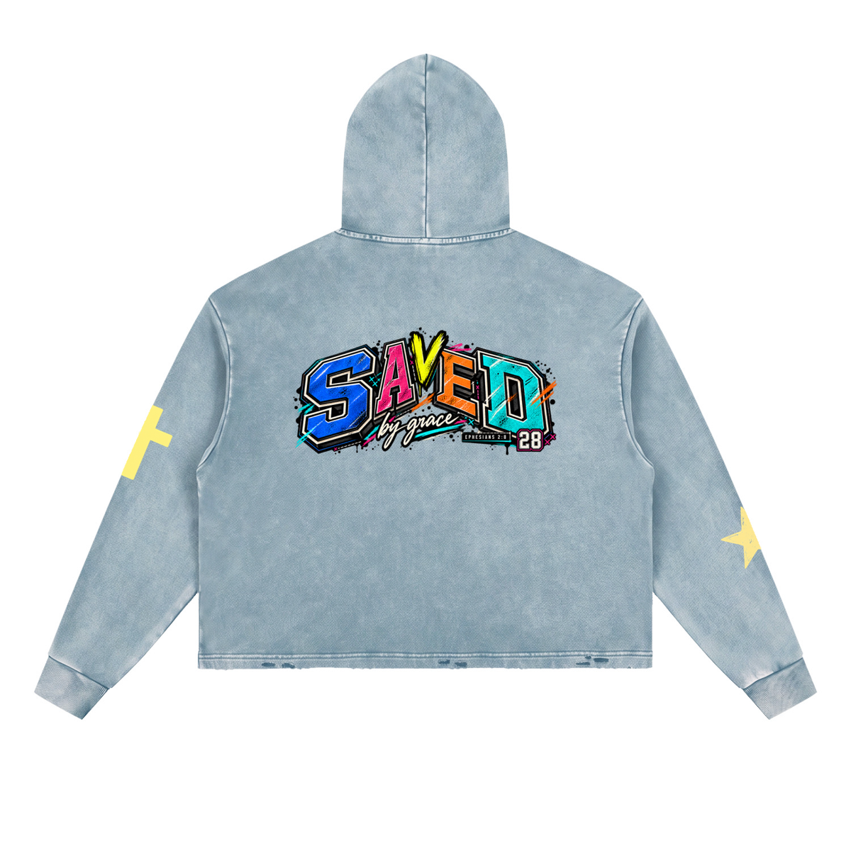Vintage Washed Frayed-Hem Hoodie