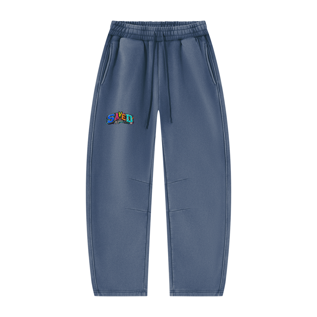 Unisex Vintage Wash Barrel Leg Fleece Sweatpants