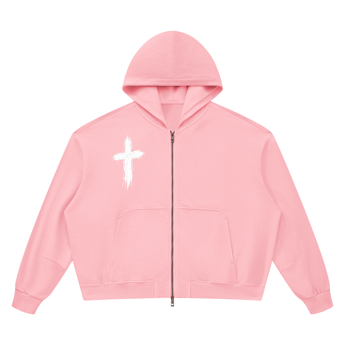 Unisex Vintage Wash Boxy Full Zip Hoodie