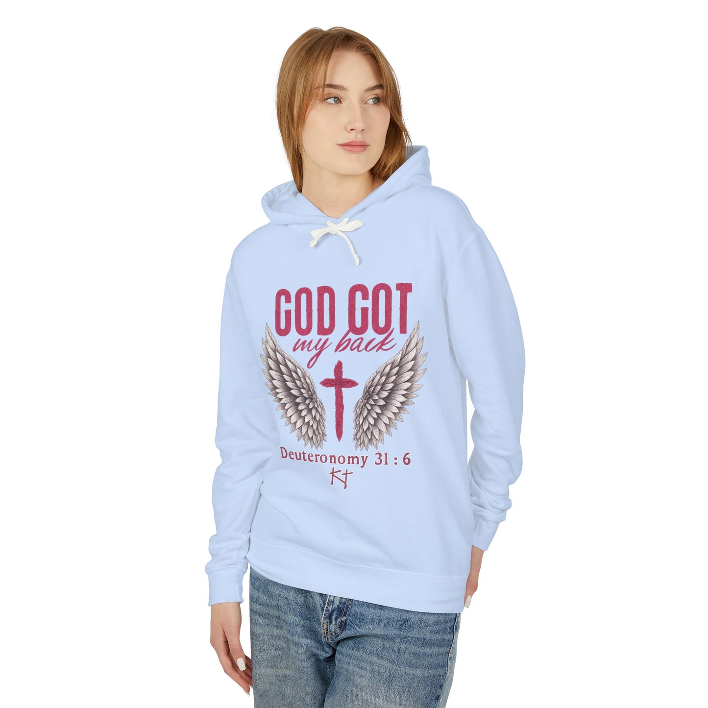 God Got My Back Hoodie — Christian Faith Hoodie with Wings & Deuteronomy 31:6