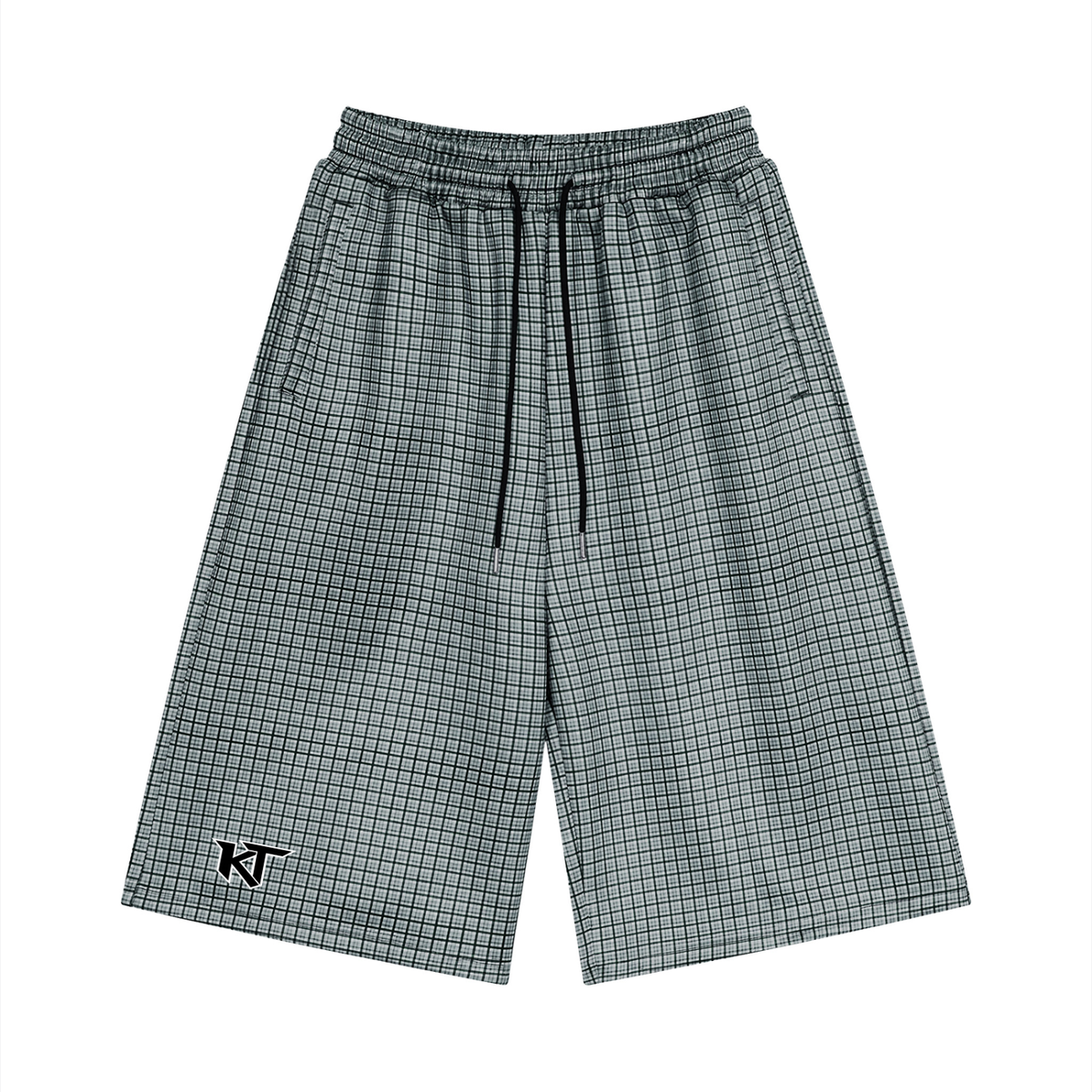 Kingdom Threads Plaid Drawstring Shorts – Unisex Loose Crop Fit