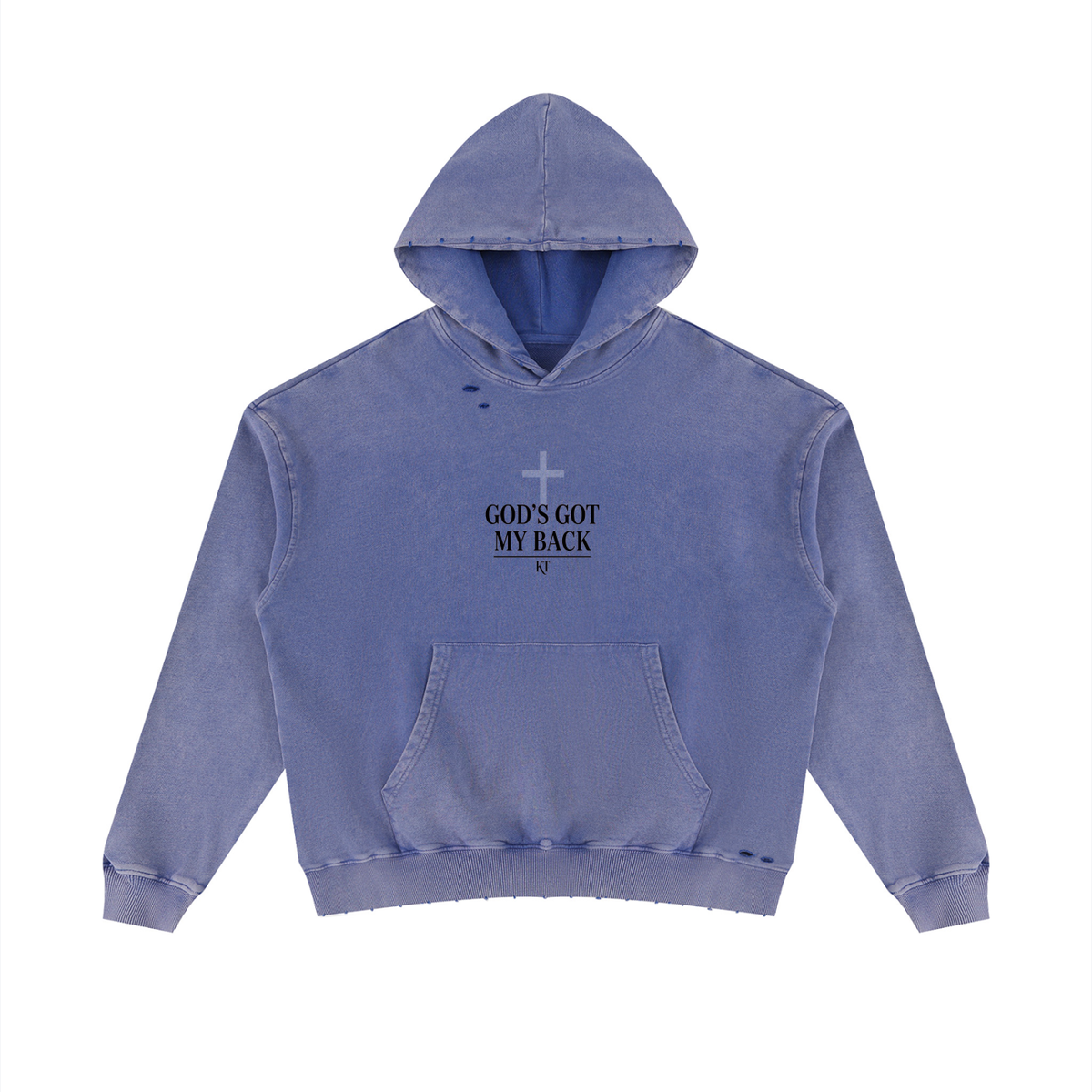 Unisex Mineral Wash Distressed Hoodie – God's Got My Back