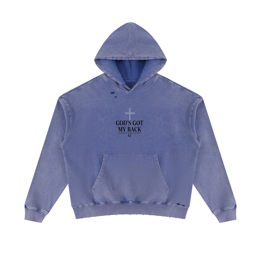 Unisex Mineral Wash Distressed Hoodie – God's Got My Back