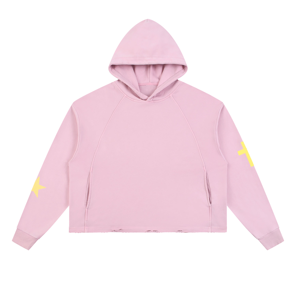 Vintage Washed Frayed-Hem Hoodie