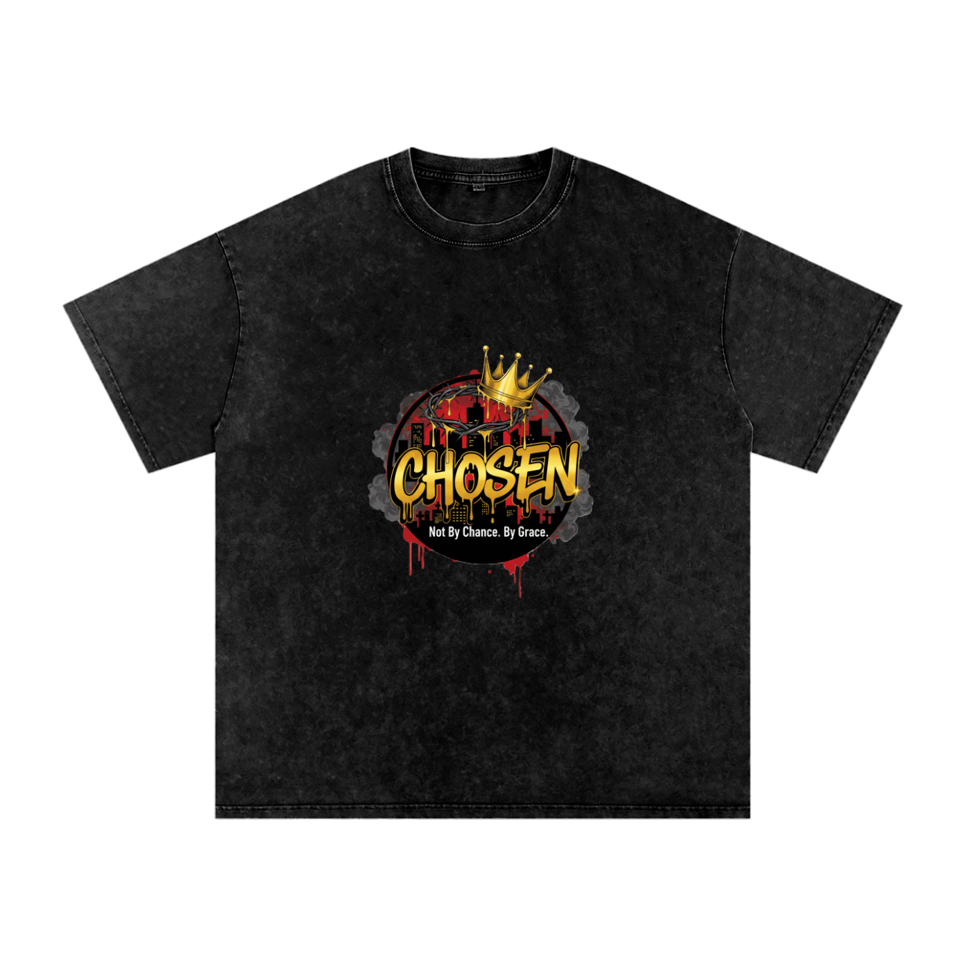 Snow Washed Oversized Cotton CHOSEN T-Shirt