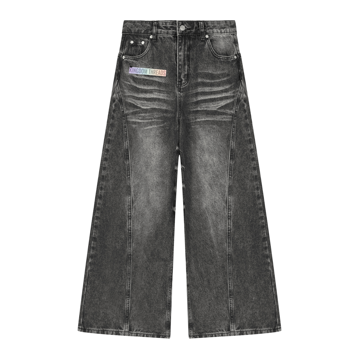 Women’s Vintage Wash Wide Leg Denim Jeans