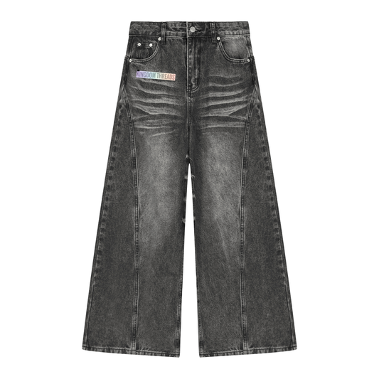 Women’s Vintage Wash Wide Leg Denim Jeans